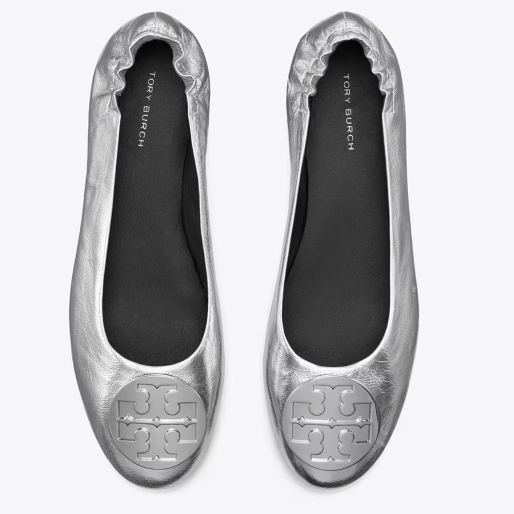 Tory Burch Silver Claire Ballet Flats